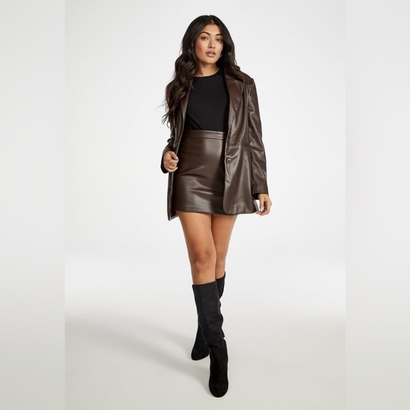 Just Fab Oversized Faux Leather Blazer NWT XXL - Picture 4 of 8